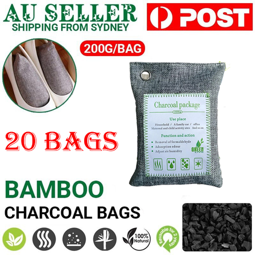 20PCS Air Purifying Bags Activated Bamboo Charcoal Freshener for Car Home Shoes 200g