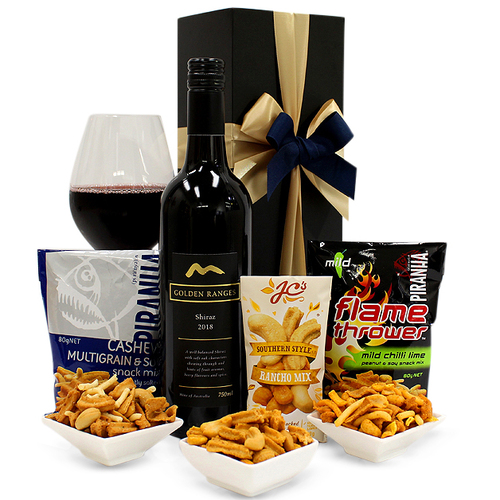 Wine & Nuts Hamper (Shiraz) - Wine Party Gift Hamper for Birthdays, Graduations, Christmas, Easter, Holidays, Anniversaries, Weddings, Receptions, Off
