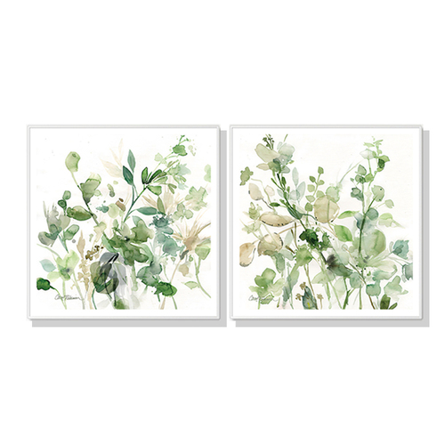 50cmx50cm Sage Garden By Carol Robinson 2 Sets White Frame Canvas Wall Art