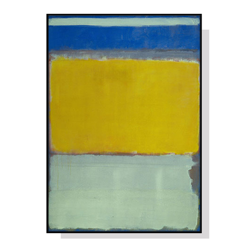 60cmx90cm Blue Yellow Green By Mark Rothko Black Frame Canvas Wall Art