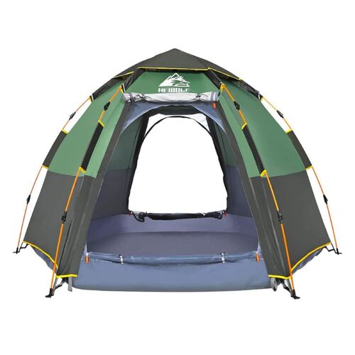 Waterproof Instant Camping Tent 4/5/6 Person Easy Quick Setup Dome Hexagonal Family Tents For Camping, Double Layer Flysheet Can Be Used As