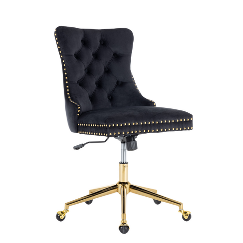 Velvet Home Office Chair- Black
