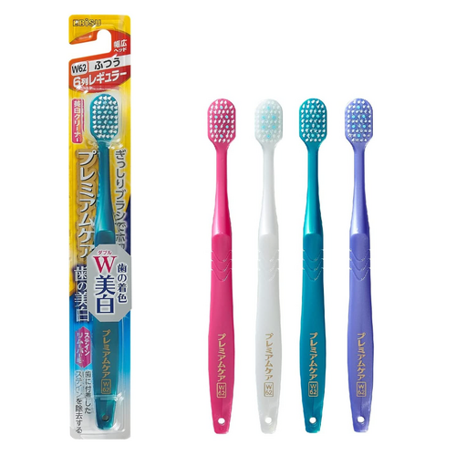 [6-PACK] EBISU Premiumcare Toothbrush No. 62 Whitening Broad Head Massage Toothbrush (pack of three)