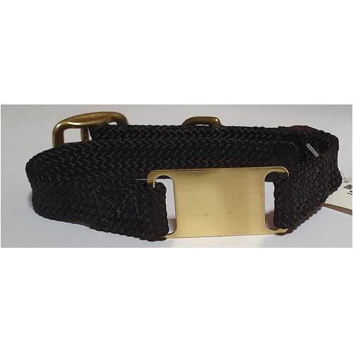 Mendota Products - ID Junior Dog Collar with Brass Tag - SIZES: 35CM,  - Made in the USA - Black