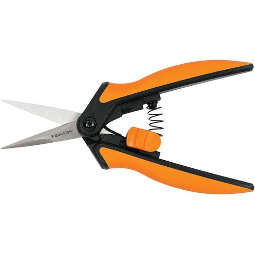Fiskars Softouch Micro-Tip Pruning Snips - Non-Coated Blades for Precise Trimming of Delicate Plants