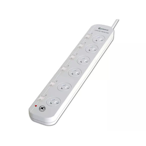 Sansai 6 Ways Surge Protected Powerboard with Individual Switch