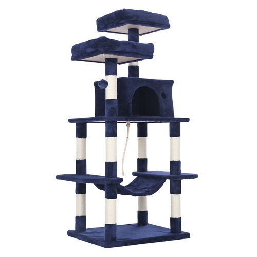 Paw Mate 145cm Blue Cat Tree WHISKY Sisal Scratching Post Scratcher Pole Condo House Tower