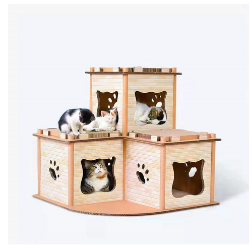 YES4PETS Cat Cardboard House Tower Condo Scratcher Pet Post Pad Mat Furniture