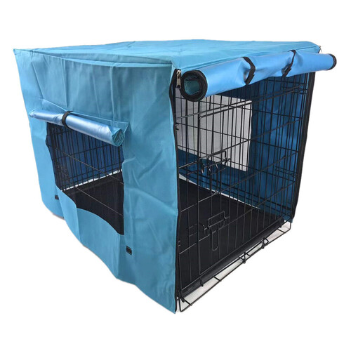 30' Portable Foldable Dog Cat Rabbit Collapsible Crate Pet Cage with Blue Cover