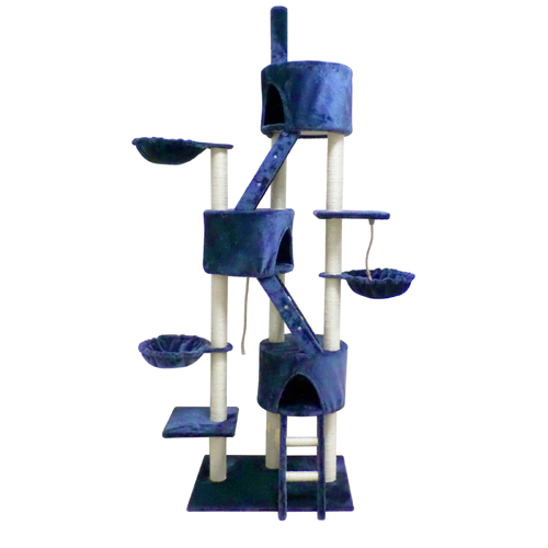 YES4PETS 244 cm XL Multi Level Cat Scratching Post Tree Scratcher Pole- Blue