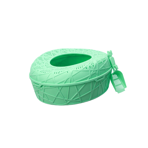YES4PETS XL Portable Cat Toilet Litter Box Tray House with Scoop Green