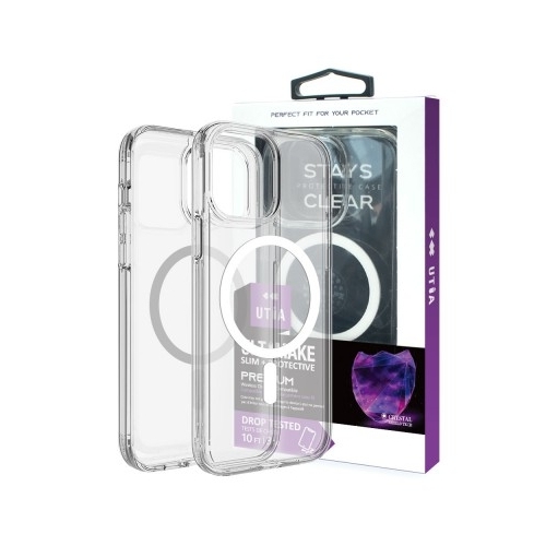 Ultimake Shockproof Transparent Magsafe Cover Case for iPhone 15 (Transparent)