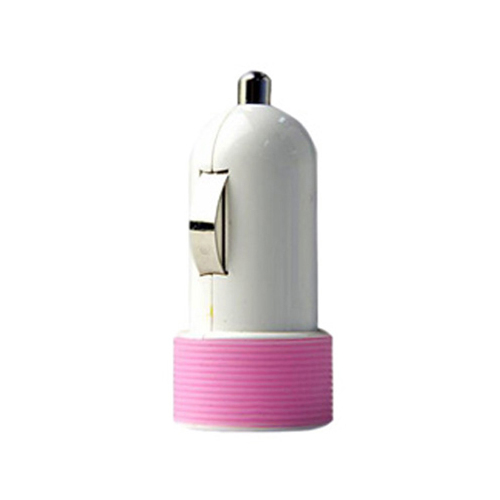 Huntkey Compact Car Charger for iPad & Smart Phone 5V 2.1A with MFI Cable - Pink (HKB01005021-0B)