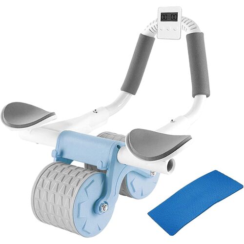 Elbow Support Automatic Rebound Abdominal Wheel Plank Machine Ab Roller Abs Workout Belly Blue