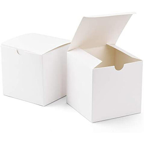 10 Pack of White 5cm Square Cube Card Gift Box - Folding Packaging Small rectangle/square Boxes for Wedding Jewelry Gift Party Favor Model Candy