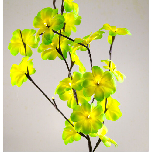 1 Set of 50cm H 20 LED Green Frangipani Tree Branch Stem Fairy Light Wedding Event Party Function Table Vase Centrepiece Tropical Decoration