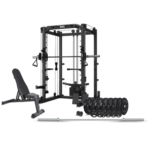 CORTEX SM20 Smith Station with 130kg Olympic Bumper (V2) Weight, Bar and Bench Set