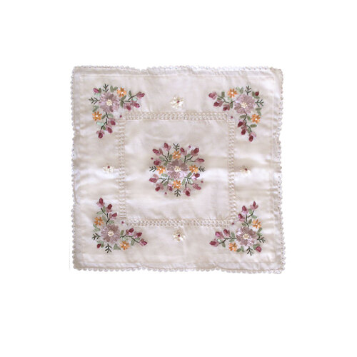 Victoriana Cream Applique Embroidered Cushion Cover 45 x 45 cm