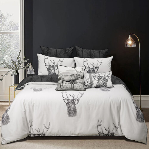 Bianca Alpine Stag Taupe Polyester Cotton Quilt Cover Set Queen