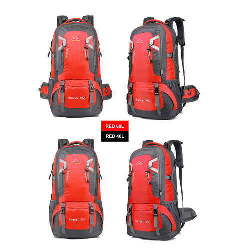 60L Waterproof Outdoor Hiking Backpack Camping Outdoor Trekking Bag(Red)