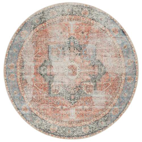 vintage-crown-cezanne-terracotta-sky-distressed-vintage-round-rug 180X180