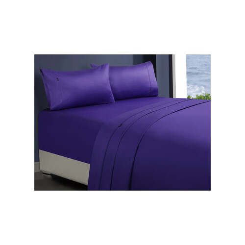 1000tc egyptian cotton 1 fitted sheet and 2 pillowcases double violet