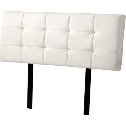 PU Leather Double Bed Deluxe Headboard Bedhead - White