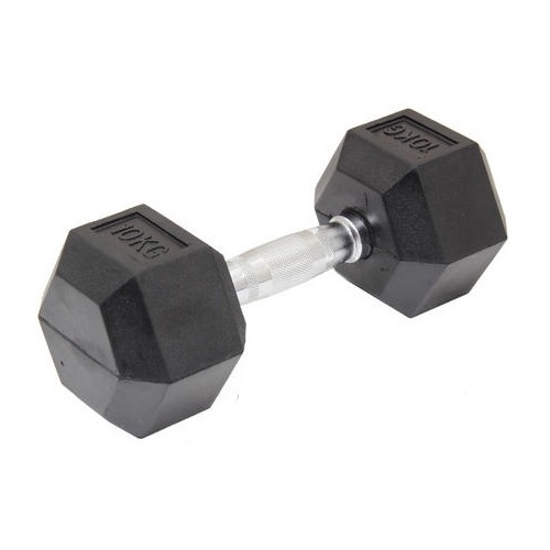 10KG Commercial Rubber Hex Dumbbell Gym Weight