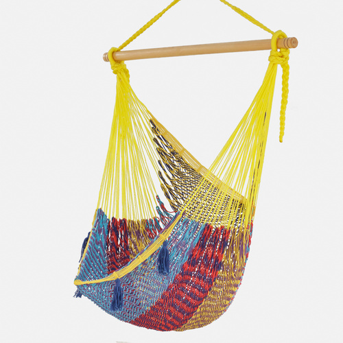 Mayan Legacy Extra Large Outdoor Cotton Mexican Hammock Chair in Confeti Colour