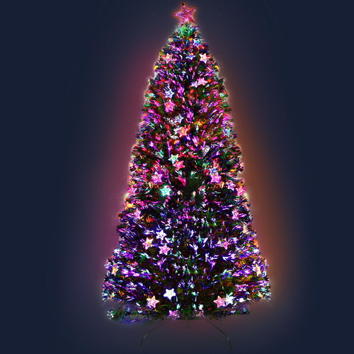 Jingle Jollys 2.4M 8FT LED Christmas Tree Xmas Optic Fiber Multi Colour Lights